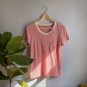 Madewell Red and White Stripe Tee